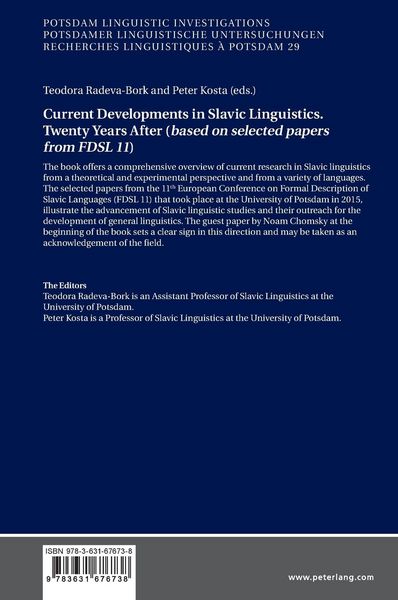 Produktbild: Current Developments in Slavic Linguistics. Twenty Years After (based on selected papers from FDSL 11)