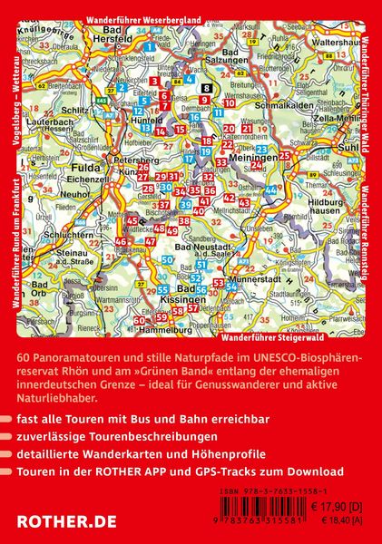 Produktbild: ROTHER Wanderf&uuml;hrer Rh&ouml;n. 60 Panoramatouren im UNESCO-Biosph&auml;renreservat Rh&ouml;n und entlang des &raquo;Gr&uuml;nen Bands&laquo;