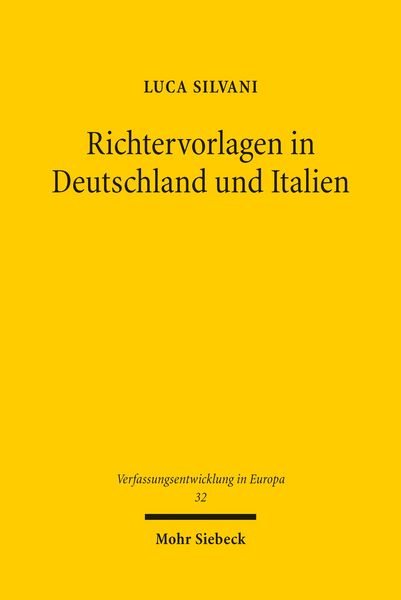 Produktbild: Richtervorlagen in Deutschland und Italien
