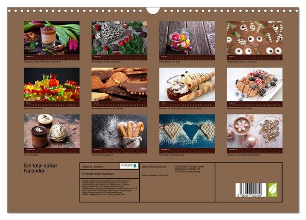 Produktbild: Ein total s&uuml;&szlig;er Kalender (Wandkalender 2026 DIN A3 quer), CALVENDO Monatskalender