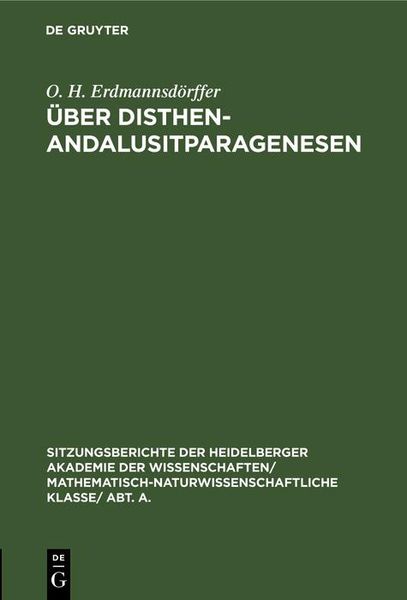 Produktbild: &Uuml;ber Disthen-Andalusitparagenesen