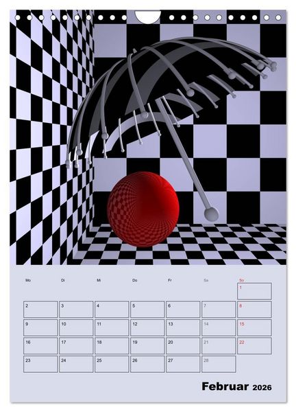 Produktbild: OpArt und mehr (Wandkalender 2026 DIN A4 hoch), CALVENDO Monatskalender