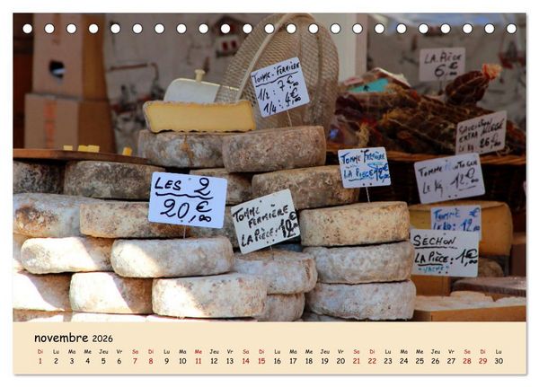 Produktbild: Aux march&eacute;s en France (Calendrier de bureau 2026 DIN A5 vertical), CALVENDO calendrier mensuel