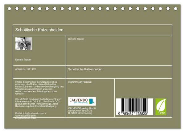 Produktbild: Schottische Katzenhelden (Tischkalender 2026 DIN A5 quer), CALVENDO Monatskalender