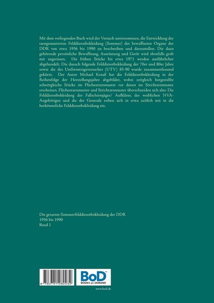 Produktbild: Die getarnte Sommerfelddienstbekleidung der DDR 1956 bis 1990