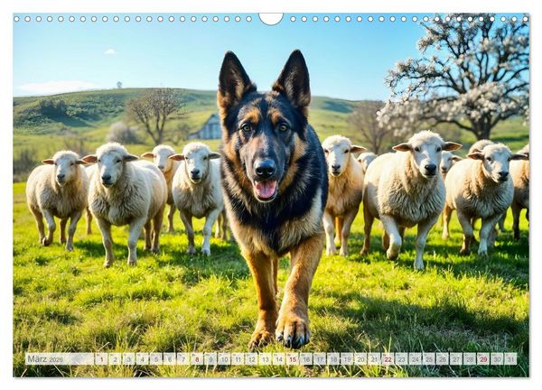 Produktbild: Sch&auml;ferhund 24/7 - Keine Pause f&uuml;r echte Helden (Wandkalender 2026 DIN A3 quer), CALVENDO Monatskalender