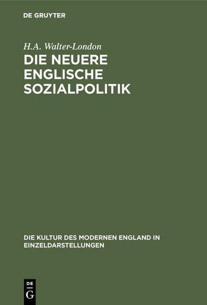 Produktbild: Die neuere englische Sozialpolitik