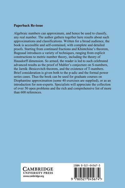 Produktbild: Approximation by Algebraic Numbers