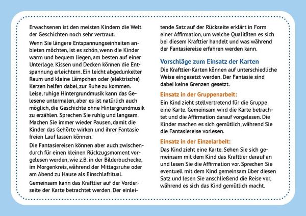 Produktbild: 30 Krafttier-Karten mit Fantasiereisen f&uuml;r Kinder von 4 bis 10