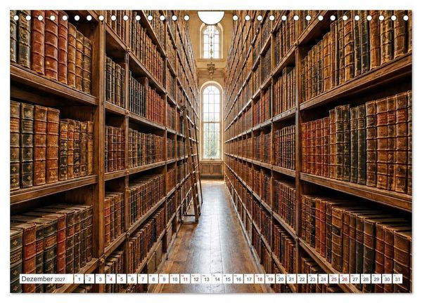 Produktbild: Zwischen Holz und Seiten - Vintage Bibliotheken (Wandkalender 2027 DIN A4 quer), CALVENDO Monatskalender