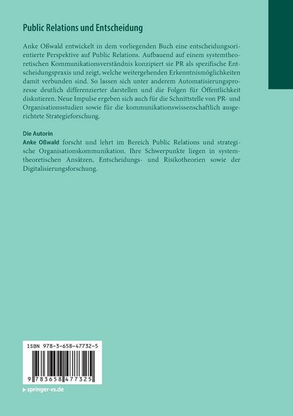 Produktbild: Public Relations und Entscheidung