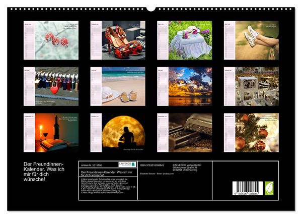 Produktbild: Der Freundinnen-Kalender. Was ich mir f&uuml;r dich w&uuml;nsche! (hochwertiger Premium Wandkalender 2026 DIN A2 quer), Kunstdruck in Hochglanz