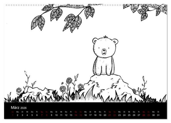 Produktbild: Bezaubernde Mini-Monster - Ein Ausmal-Kalender (Wandkalender 2026 DIN A2 quer), CALVENDO Monatskalender
