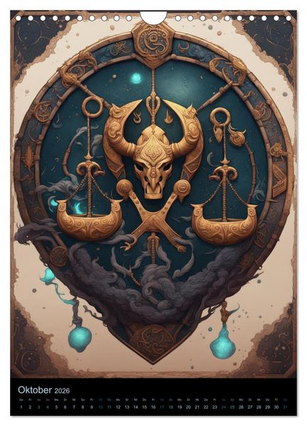 Produktbild: Sternzeichen Nordische Mythology (Wandkalender 2026 DIN A4 hoch), CALVENDO Monatskalender