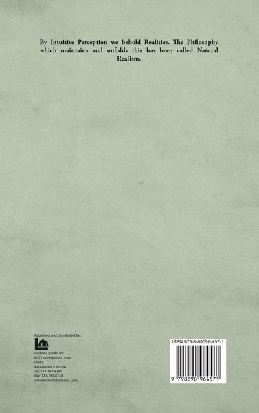 Produktbild: Intuitive Perception Presented by a New Philosophy of Natural Realism