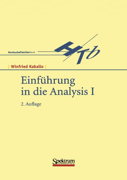 Produktbild: Einf&uuml;hrung in die Analysis I