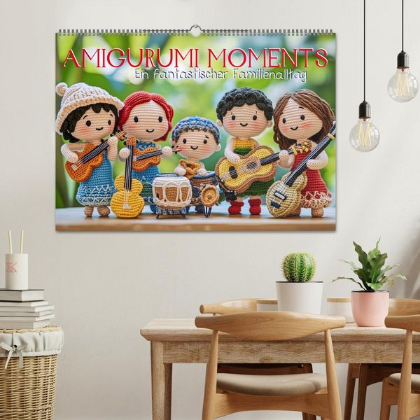 Produktbild: Amigurumi Moments. Ein fantastischer Familienalltag (Wandkalender 2026 DIN A2 quer), CALVENDO Monatskalender