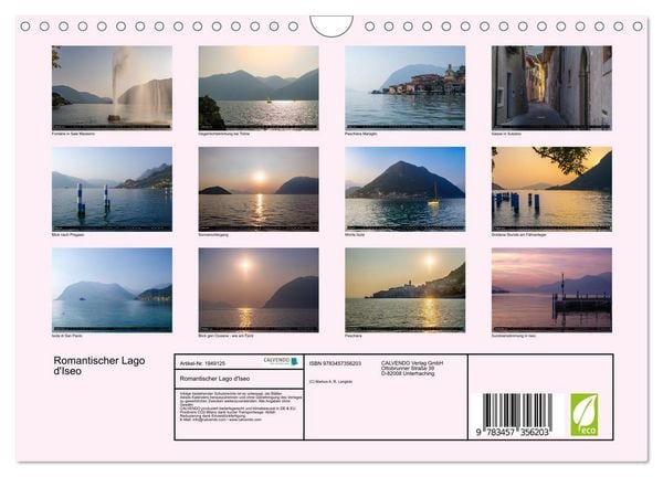 Produktbild: Romantischer Lago d'Iseo (Wandkalender 2026 DIN A4 quer), CALVENDO Monatskalender