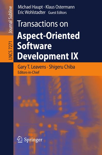 Produktbild: Transactions on Aspect-Oriented Software Development IX