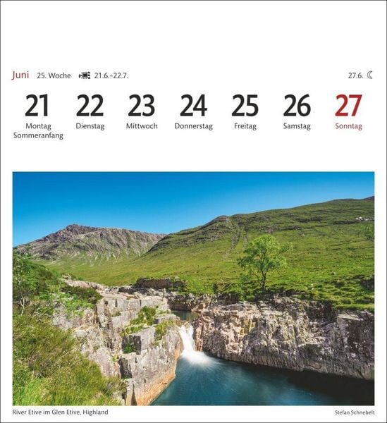 Produktbild: Schottland Sehnsuchtskalender 2027 - Wochenkalender mit 53 Postkarten