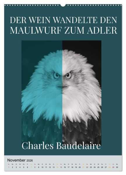 Produktbild: Dichter als Goethe - Der literarische Alkohol-Kalender (Wandkalender 2026 DIN A2 hoch), CALVENDO Monatskalender