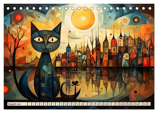 Produktbild: Katzen - die Nacht erwacht (Tischkalender 2026 DIN A5 quer), CALVENDO Monatskalender