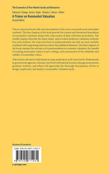 Produktbild: A Primer on Nonmarket Valuation