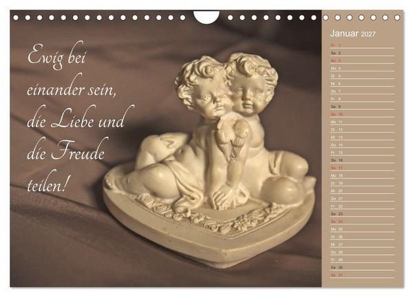 Produktbild: Engel - Die Worte der Liebe (Wandkalender 2027 DIN A4 quer), CALVENDO Monatskalender