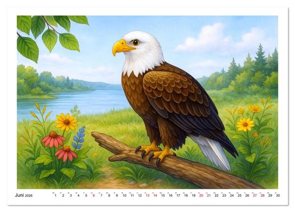 Produktbild: Niedliches Nordamerika (Wandkalender 2026 DIN A4 quer), CALVENDO Monatskalender
