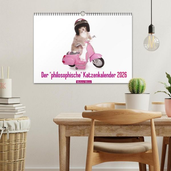 Produktbild: Der "philosophische" Katzenkalender 2026 (Wandkalender 2026 DIN A3 quer), CALVENDO Monatskalender