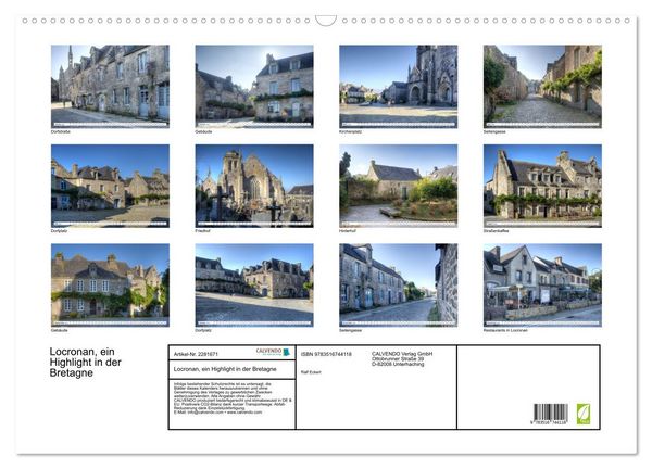 Produktbild: Locronan, ein Highlight in der Bretagne (Wandkalender 2026 DIN A2 quer), CALVENDO Monatskalender