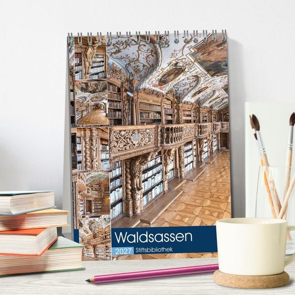 Produktbild: Waldsassen Stiftsbibliothek (Tischkalender 2027 DIN A5 hoch), CALVENDO Monatskalender