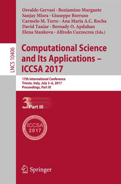 Produktbild: Computational Science and Its Applications - ICCSA 2017