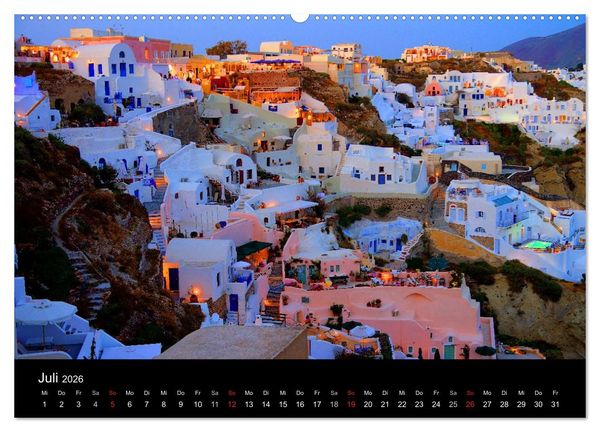 Produktbild: Santorini &ndash; Leben auf dem Vulkan (hochwertiger Premium Wandkalender 2026 DIN A2 quer), Kunstdruck in Hochglanz