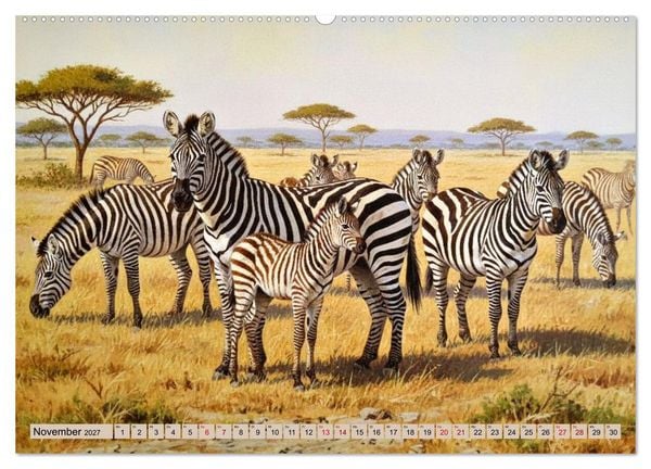 Produktbild: Afrikas Tiere wie aus alten B&uuml;chern (Wandkalender 2027 DIN A2 quer), CALVENDO Monatskalender