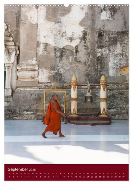 Produktbild: MYANMAR SPIRITUELL 2026 (Wandkalender 2026 DIN A2 hoch), CALVENDO Monatskalender