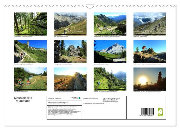 Produktbild: Mountainbike Traumpfade (Wandkalender 2026 DIN A3 quer), CALVENDO Monatskalender