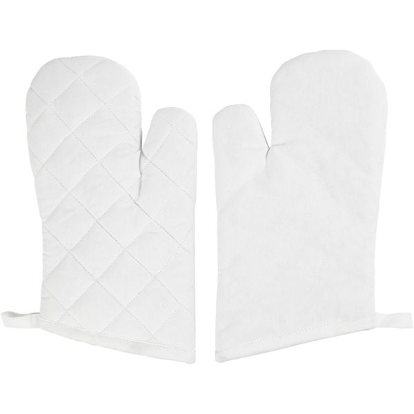 Produktbild: Creativ Company K&uuml;chentextilien Grillhandschuh, wei&szlig;, 18x28cm, 145g, 2er Set Kreativ Box