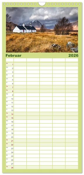 Produktbild: Familienplaner 2026 - Schottland zum Verlieben mit 5 Spalten (Wandkalender, 21 x 45 cm) CALVENDO