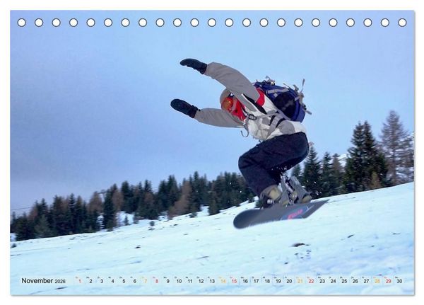 Produktbild: Snowboarden - ein St&uuml;ck Freiheit (Tischkalender 2026 DIN A5 quer), CALVENDO Monatskalender