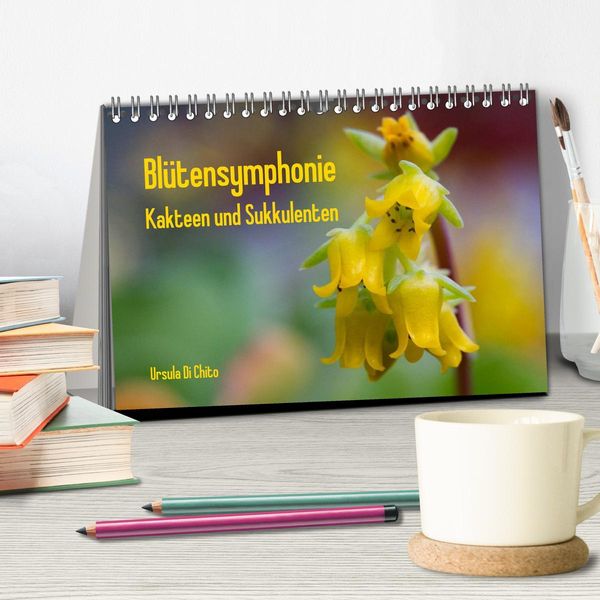 Produktbild: Bl&uuml;tensymphonie - Kakteen und Sukkulenten (Tischkalender 2026 DIN A5 quer), CALVENDO Monatskalender