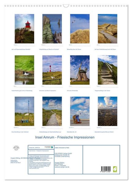 Produktbild: Insel Amrum - Friesische Impressionen (Wandkalender 2027 DIN A2 hoch), CALVENDO Monatskalender