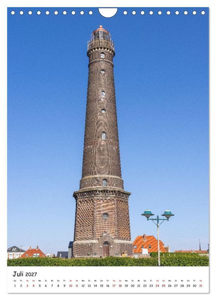 Produktbild: Ostfriesland - Windm&uuml;hlen, Leuchtt&uuml;rme und Meer (Wandkalender 2027 DIN A4 hoch), CALVENDO Monatskalender