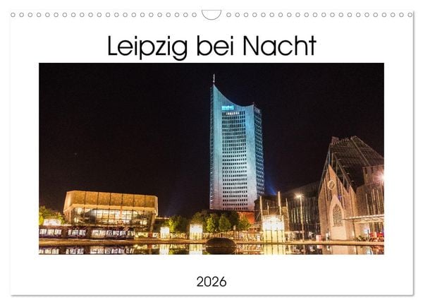 Produktbild: Leipzig bei Nacht (Wandkalender 2026 DIN A3 quer), CALVENDO Monatskalender