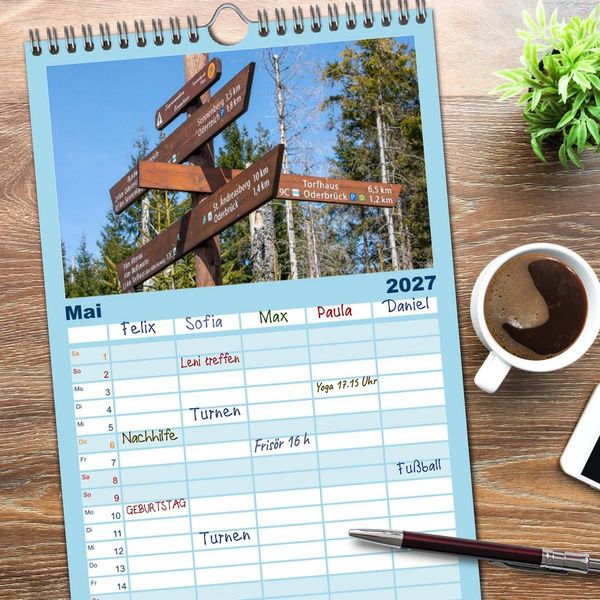 Produktbild: Familienplaner 2027 - Sagenumwobener Harz mit 5 Spalten (Wandkalender, 21 x 45 cm) CALVENDO