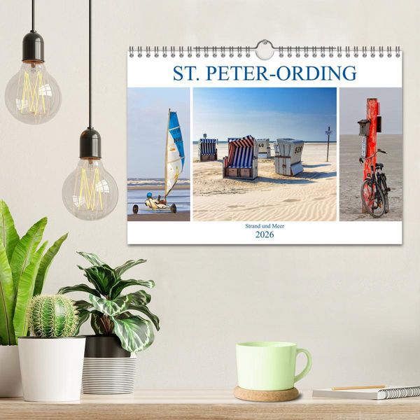 Produktbild: ST. PETER ORDING Strand und Meer (Wandkalender 2026 DIN A4 quer), CALVENDO Monatskalender