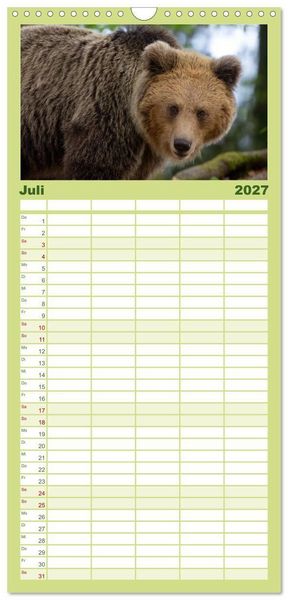 Produktbild: Familienplaner 2027 - Lautlos in den W&auml;ldern Sloweniens mit 5 Spalten (Wandkalender, 21 x 45 cm) CALVENDO