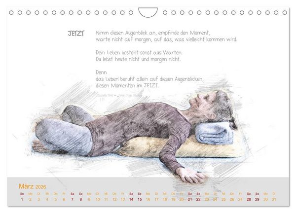 Produktbild: YOGA Inspirationen mit Texten zum Nachdenken (Wandkalender 2026 DIN A4 quer), CALVENDO Monatskalender
