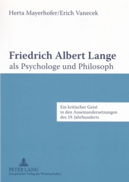 Produktbild: Friedrich Albert Lange als Psychologe und Philosoph