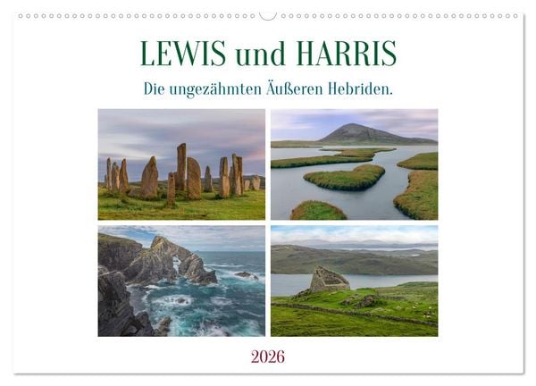 Lewis und Harris, die ungezähmten Äußeren Hebriden. (Wandkalender 2026 DIN A2 quer), CALVENDO Monatskalender